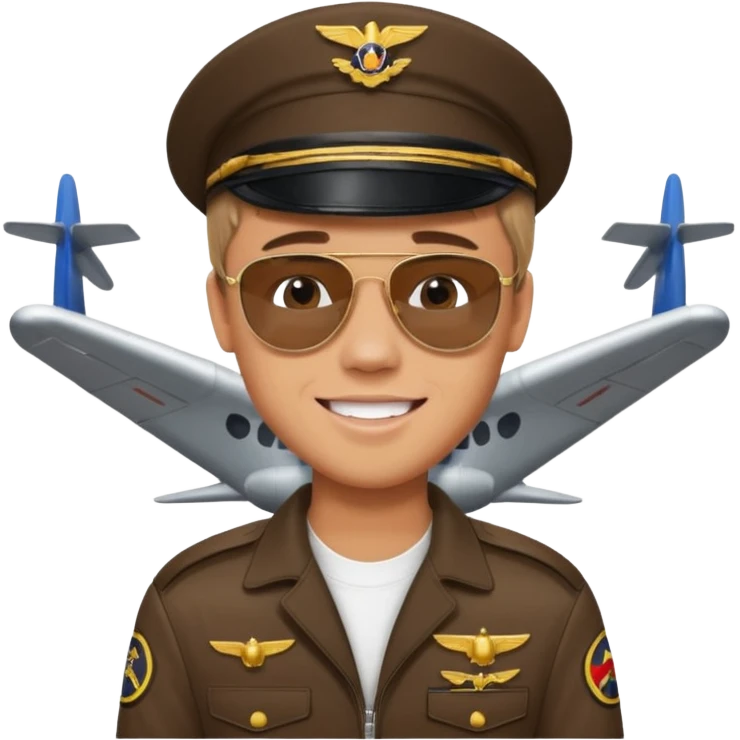 Justin Biber pilot riding plane emoji