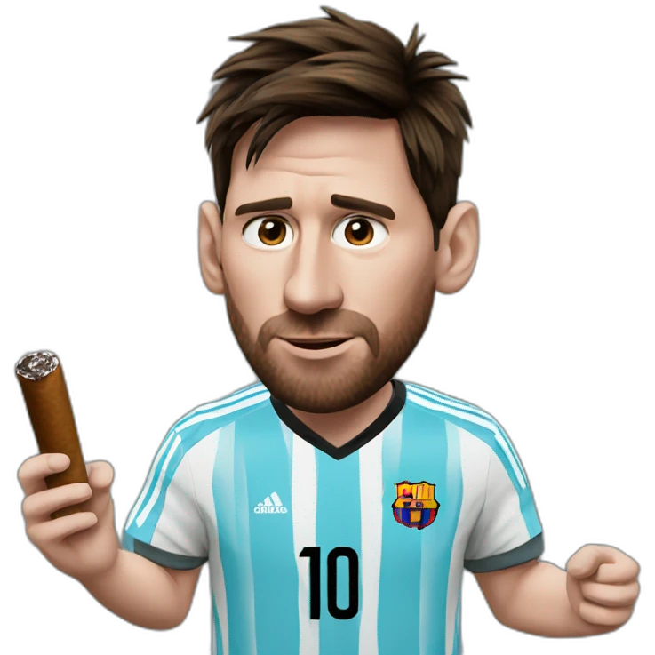 Realistic-Messi-with-a-cigar emoji