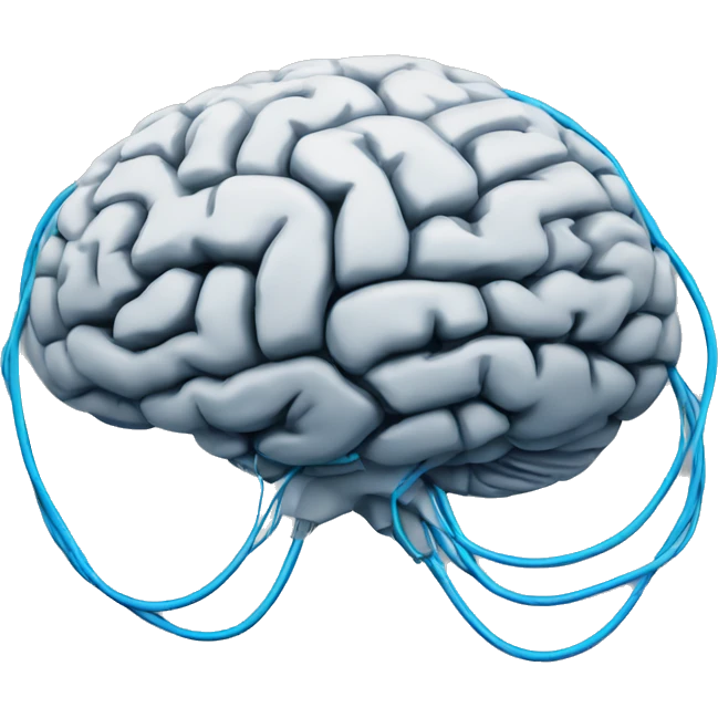 Brain with ethernet cables coming out of it emoji