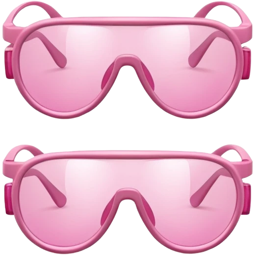 pink industrial safety glasses, minimalist design with transparent pink lenses, protective eyewear emoji