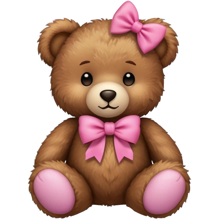 As a teddy bear with a pink bow emoji