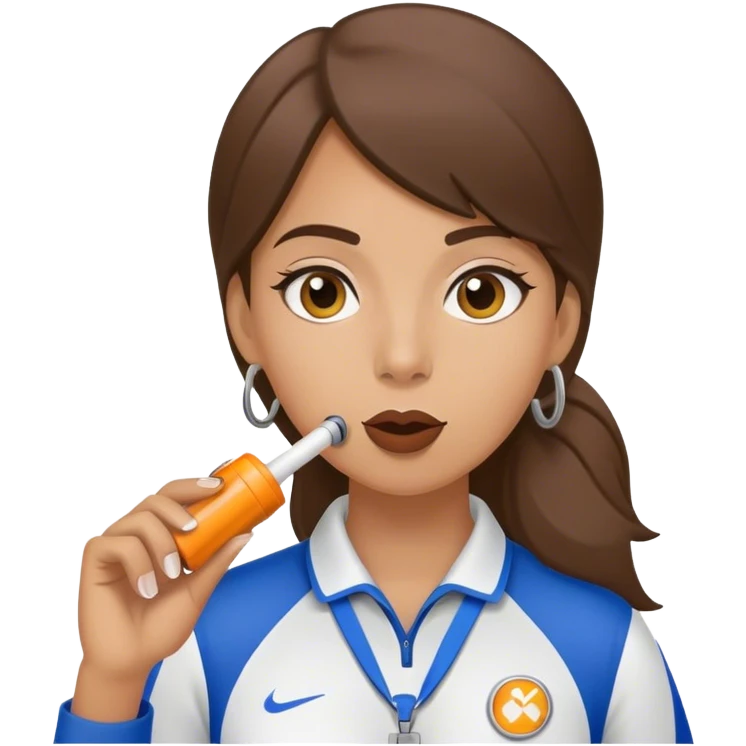 Girl coach with whistle emoji