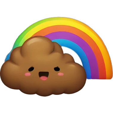 Poop farting out a rainbow  emoji