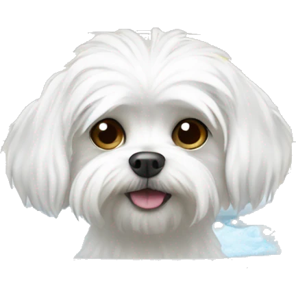 Maltese dog in a bath emoji