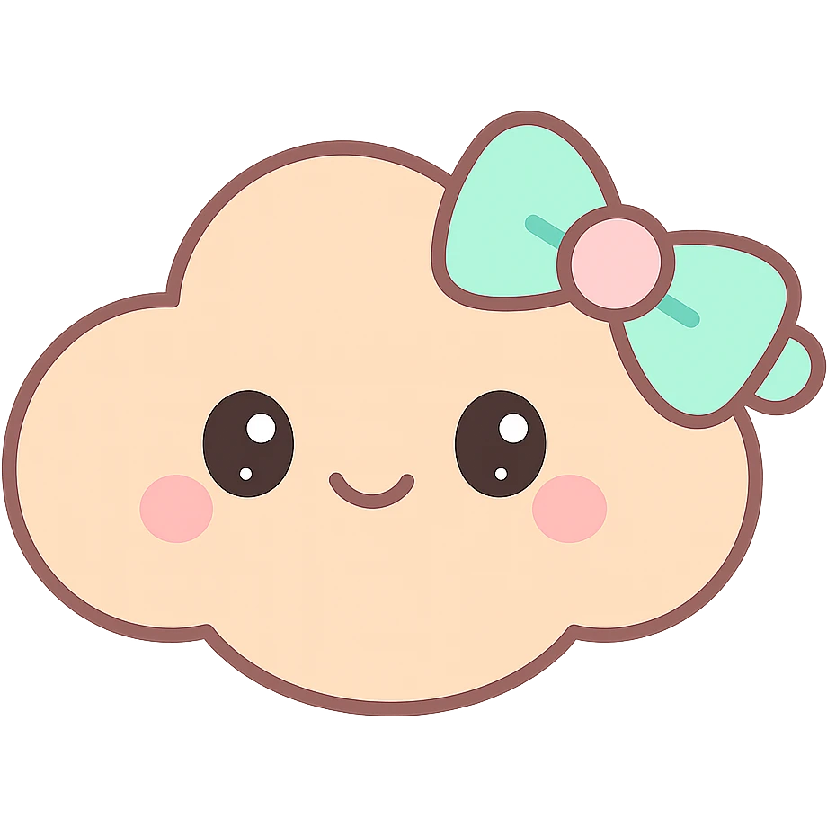 hairclip, cloud shape, kawaii style, pastel colors, cartoon, isolated, no hair emoji