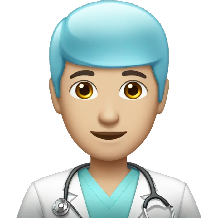 Bald blue eyed doctor male emoji
