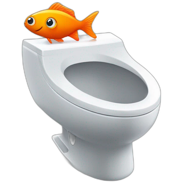 Poisson rouge dans des toilettes emoji