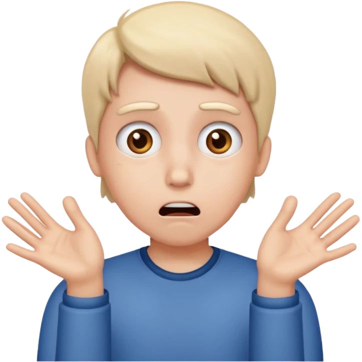 Shocked face with nub hands emoji