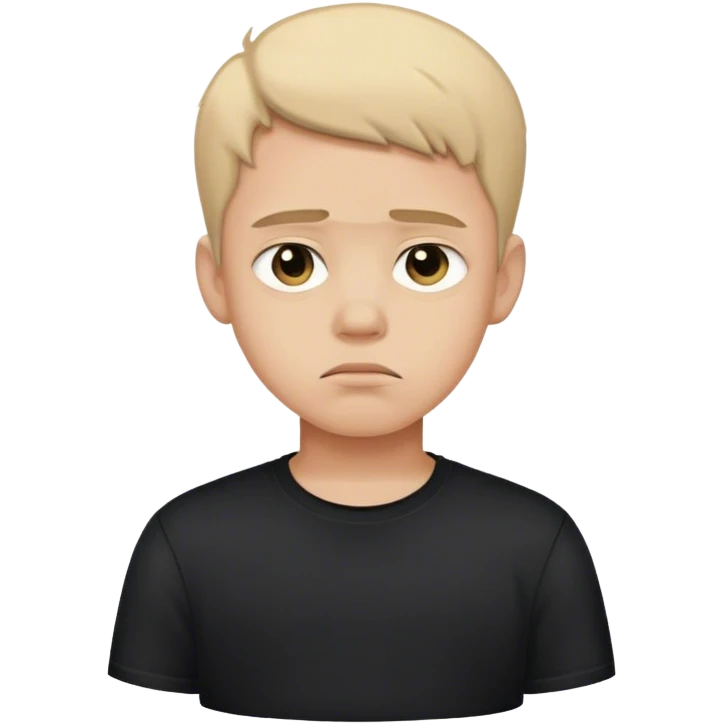 sad boy in black shirt emoji