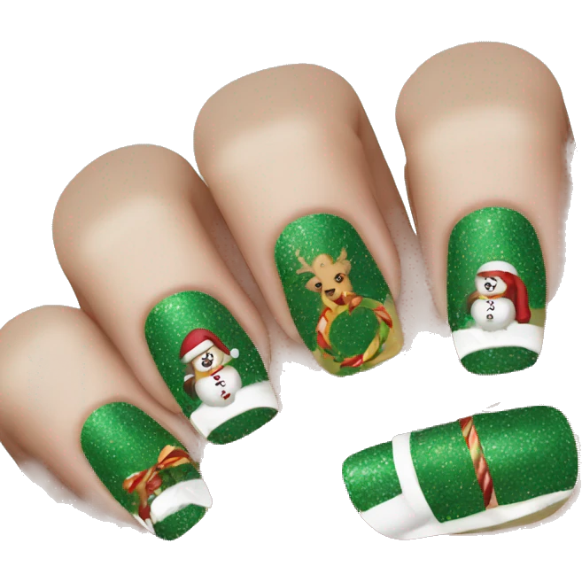 Christmas nail design  emoji