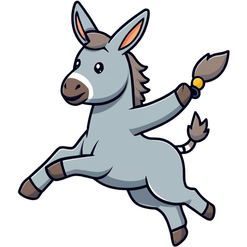 donkey flying in the air emoji