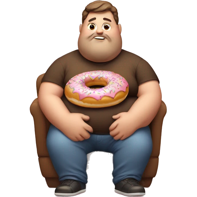 fat guy eating donut emoji