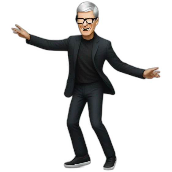 Tim Cook dancing Saturday night fever style emoji