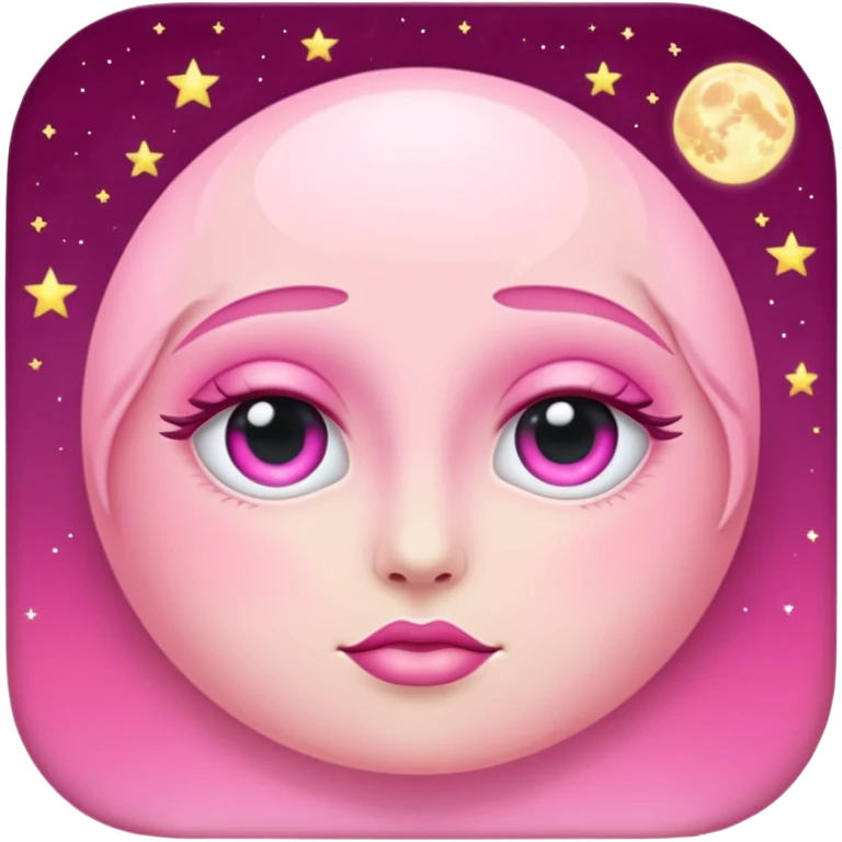 pink side eye moon emoji
