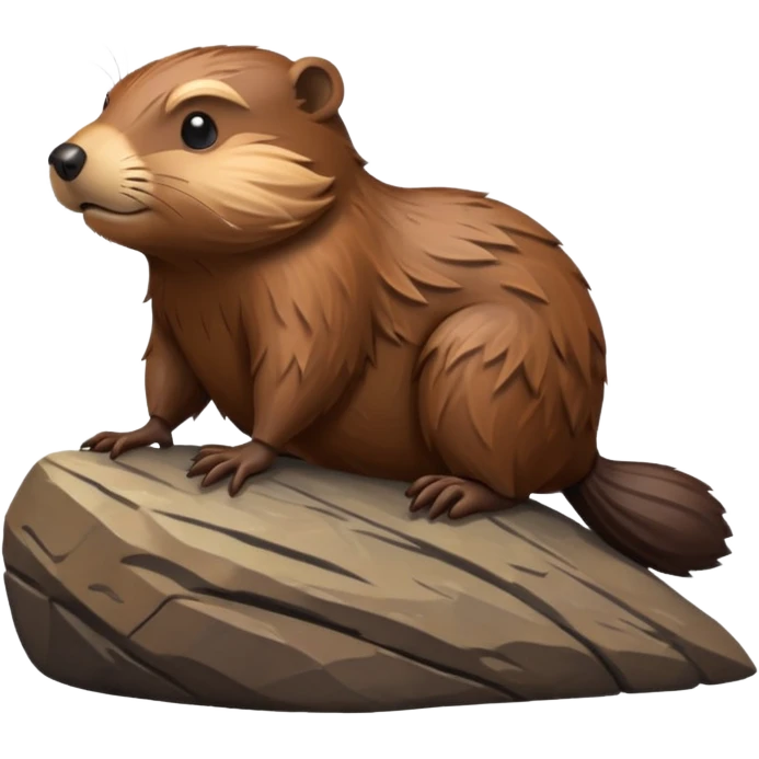 beaver on rock emoji