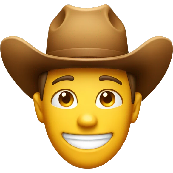 Happy smile emoji with cowboy hat emoji
