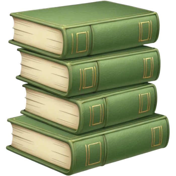stack of sage green books, aesthetics  emoji