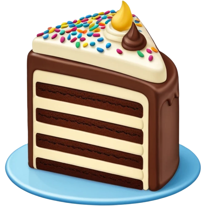 multi-layer cake slice with cream layers emoji