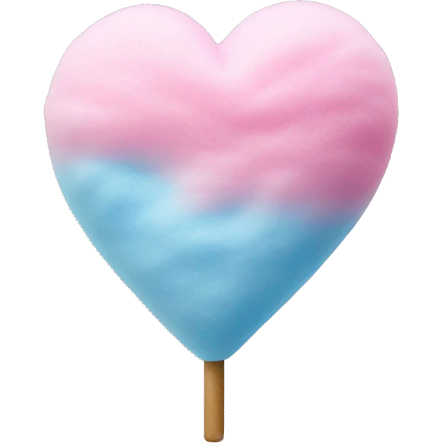 Blue and pink cotton candy heart emoji