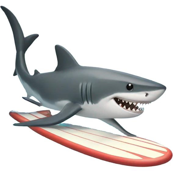 Surfing shark  emoji