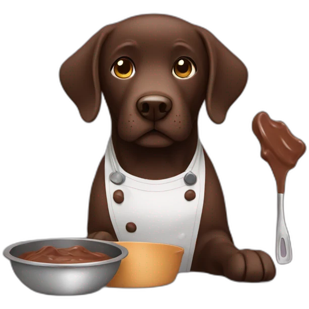 chocolate labrador cooking emoji