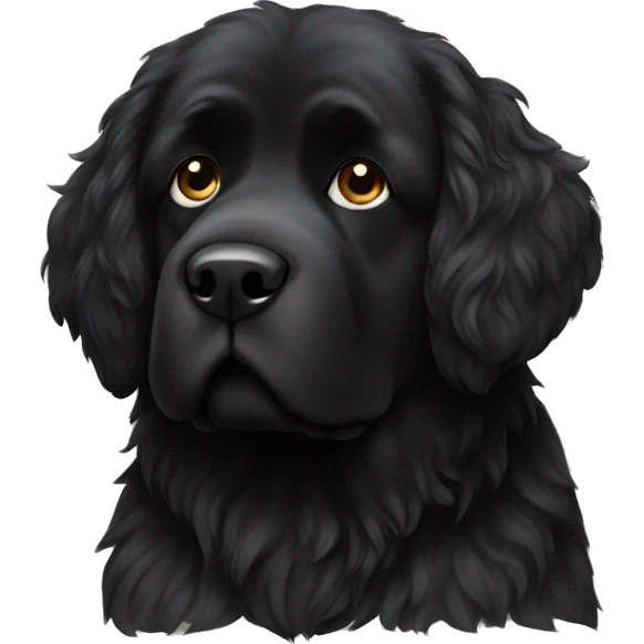 Black Newfoundland dog female emoji