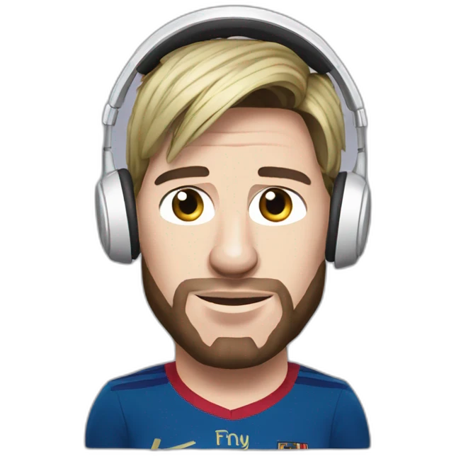 lionel messi wearing headphone emoji