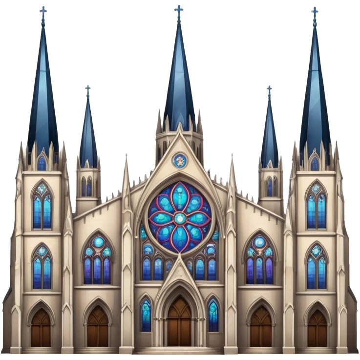 gothic cathedral with stained glass windows and spires emoji