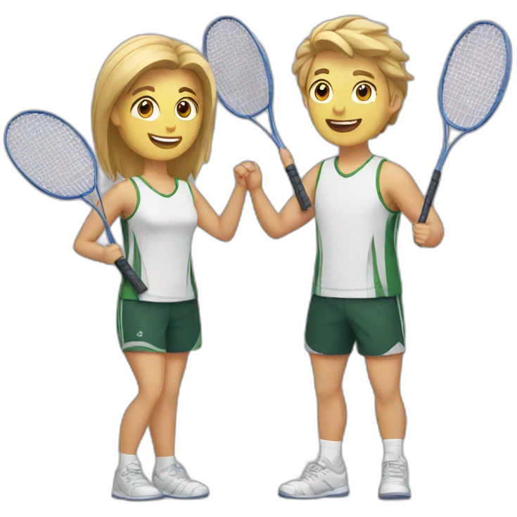 two friends playing badminton emoji