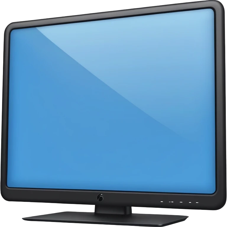 a side profile view of the back of a Black and blue and white PC screen, back facing forward  emoji