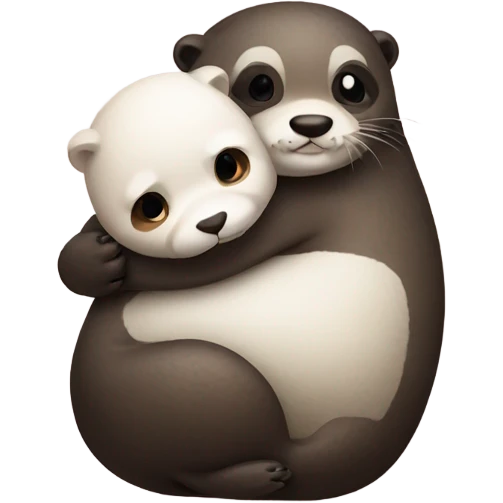 Otter hugs panda emoji