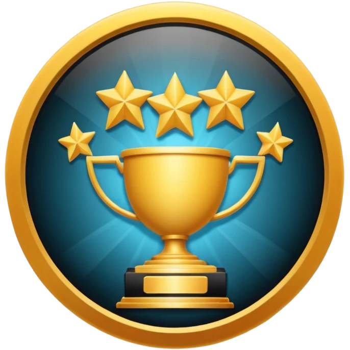 featuring achievements, films, and 100 views, in a style achievement emoji