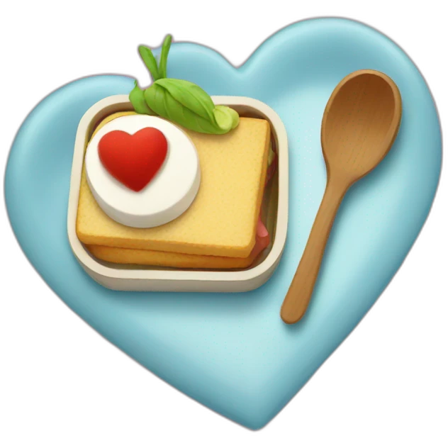 a heart lunch by another heart emoji