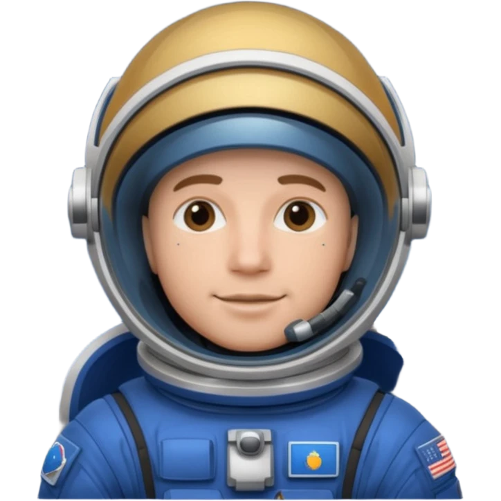 man,  astronaut, blue and black design emoji