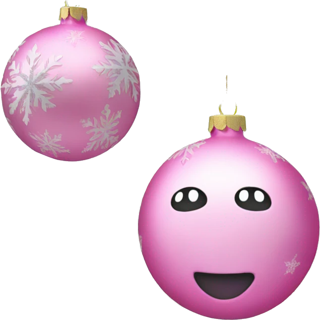 Pink Christmas ornament emoji
