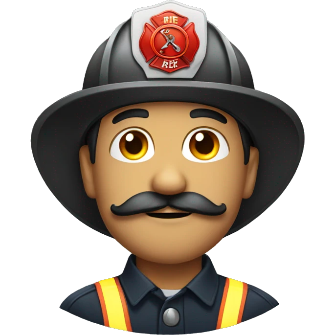 firefighter with mustache emoji