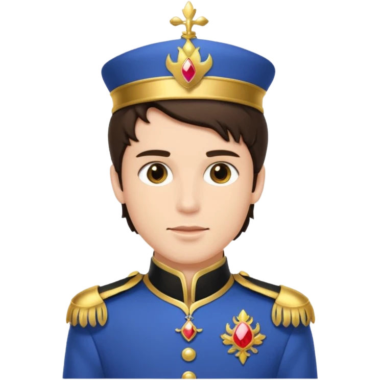 brunette male prince with royal uniform emoji