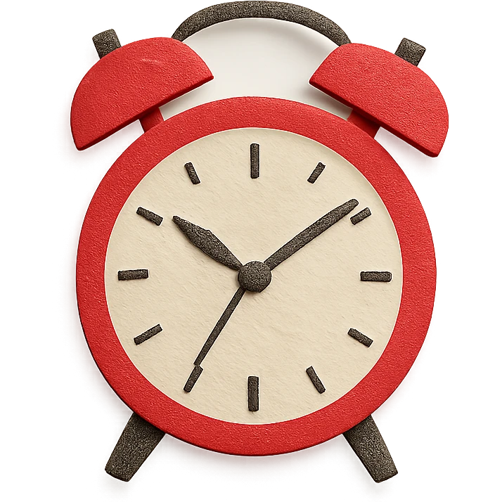 vintage red alarm clock emoji