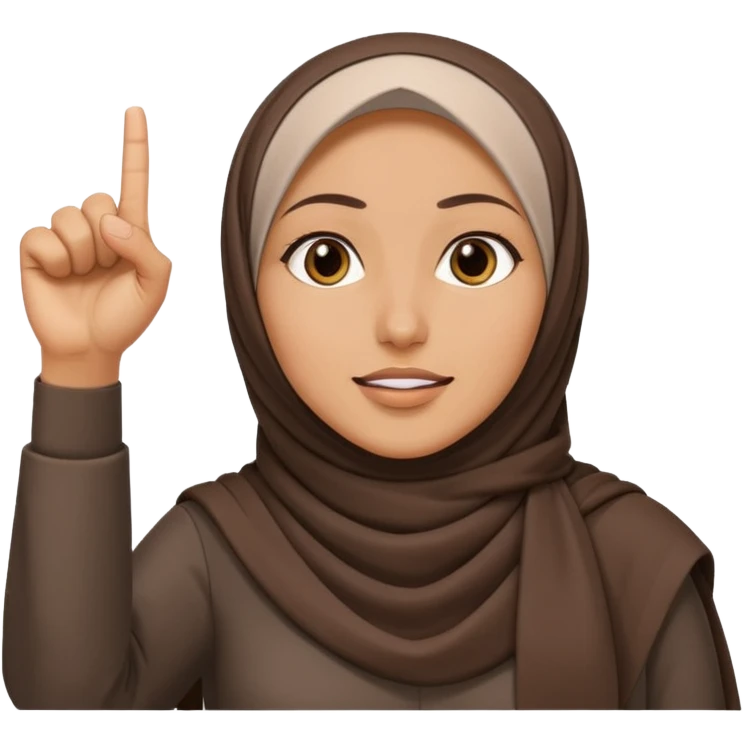 woman raising fist with hijab in hand emoji