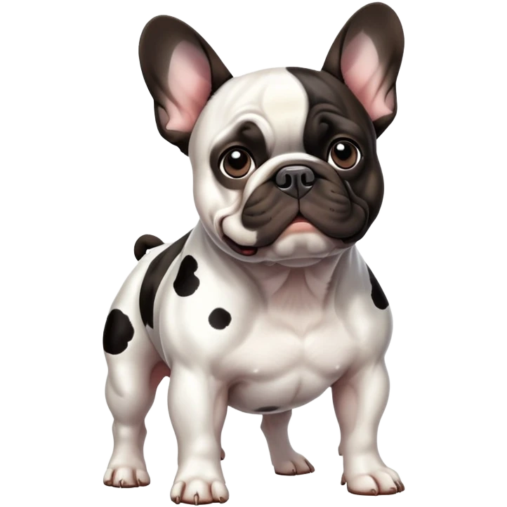 Super french bulldog with cow spots emoji
