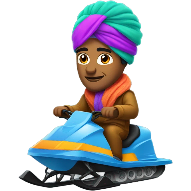 Indian on Snowmobile with turban  emoji
