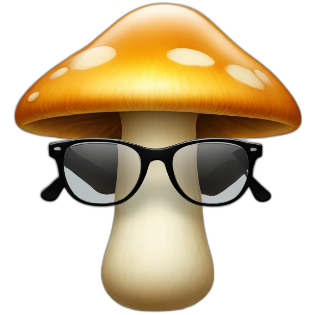 mushroom with glasses black emoji