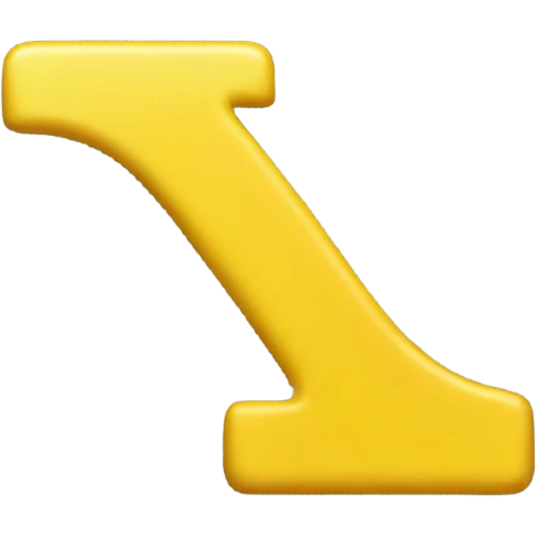 Yellow upside down letter T with rounded edges emoji