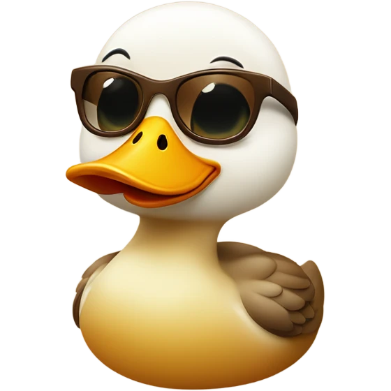 Cute gramour lady duck in brown sunglasses  emoji