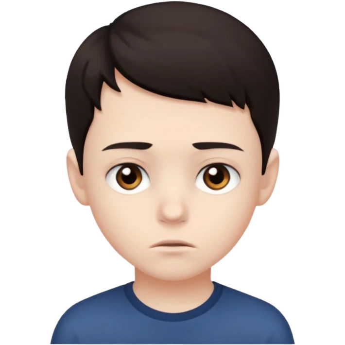 Lonely darck young boy emoji