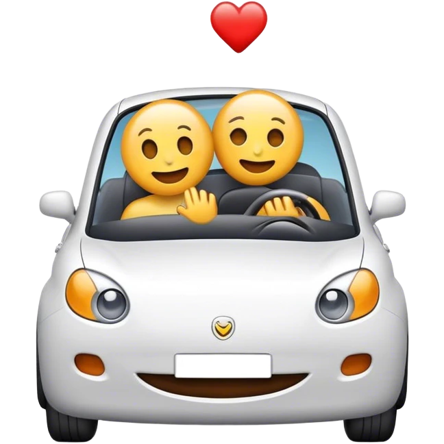 emoji enjoying a car emoji