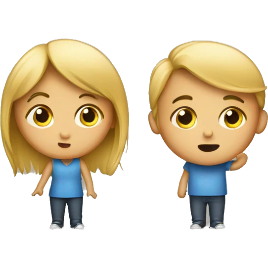 a girl making a boy do something crazy emoji