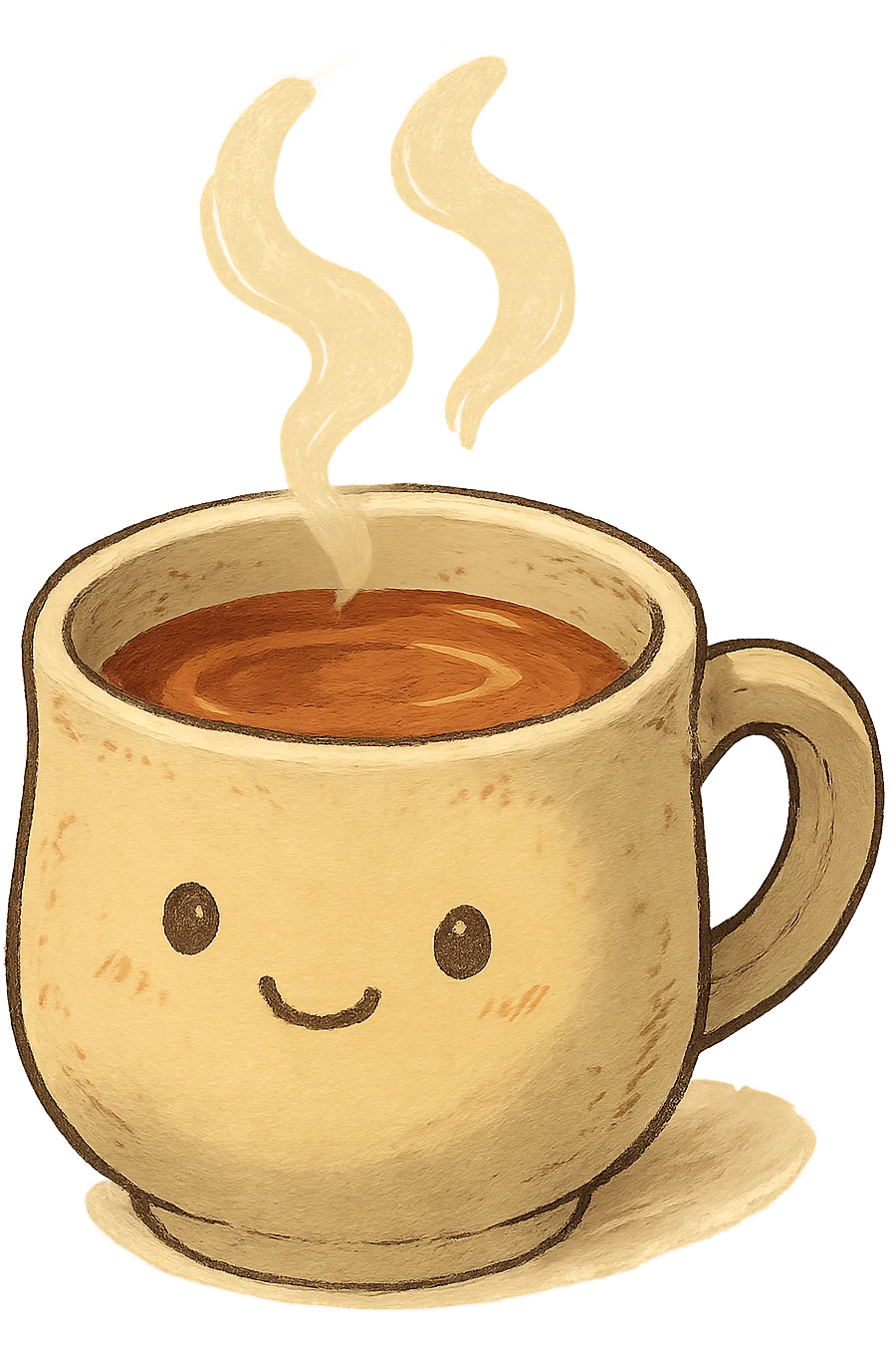 cozy mug of tea, cute mug, no background emoji