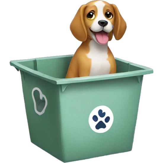 Dog in a bin emoji