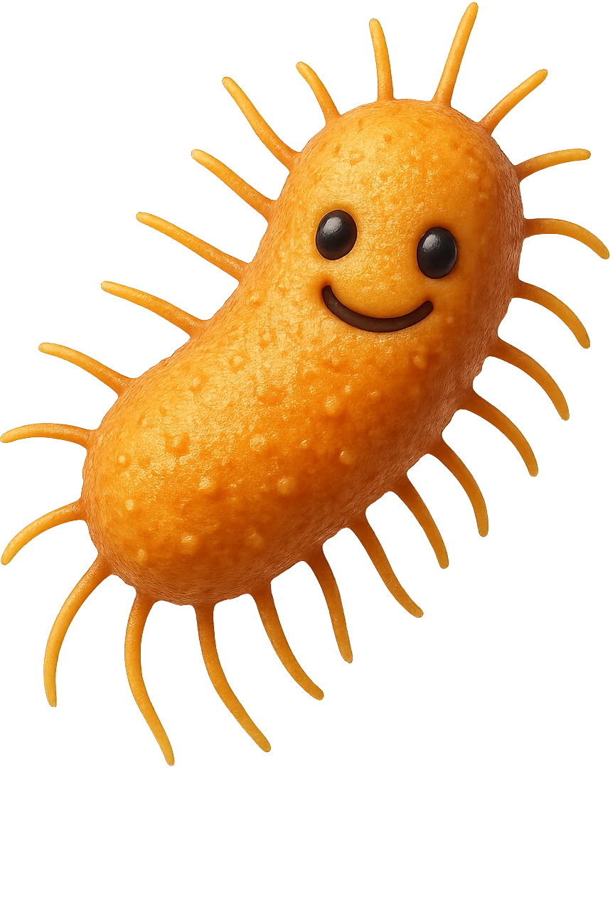 EMOJI STILE IPHONE 3D DI batteri intestinali che fluttuano in aria E FALLO MOLTO REALISTICO IN 3D emoji